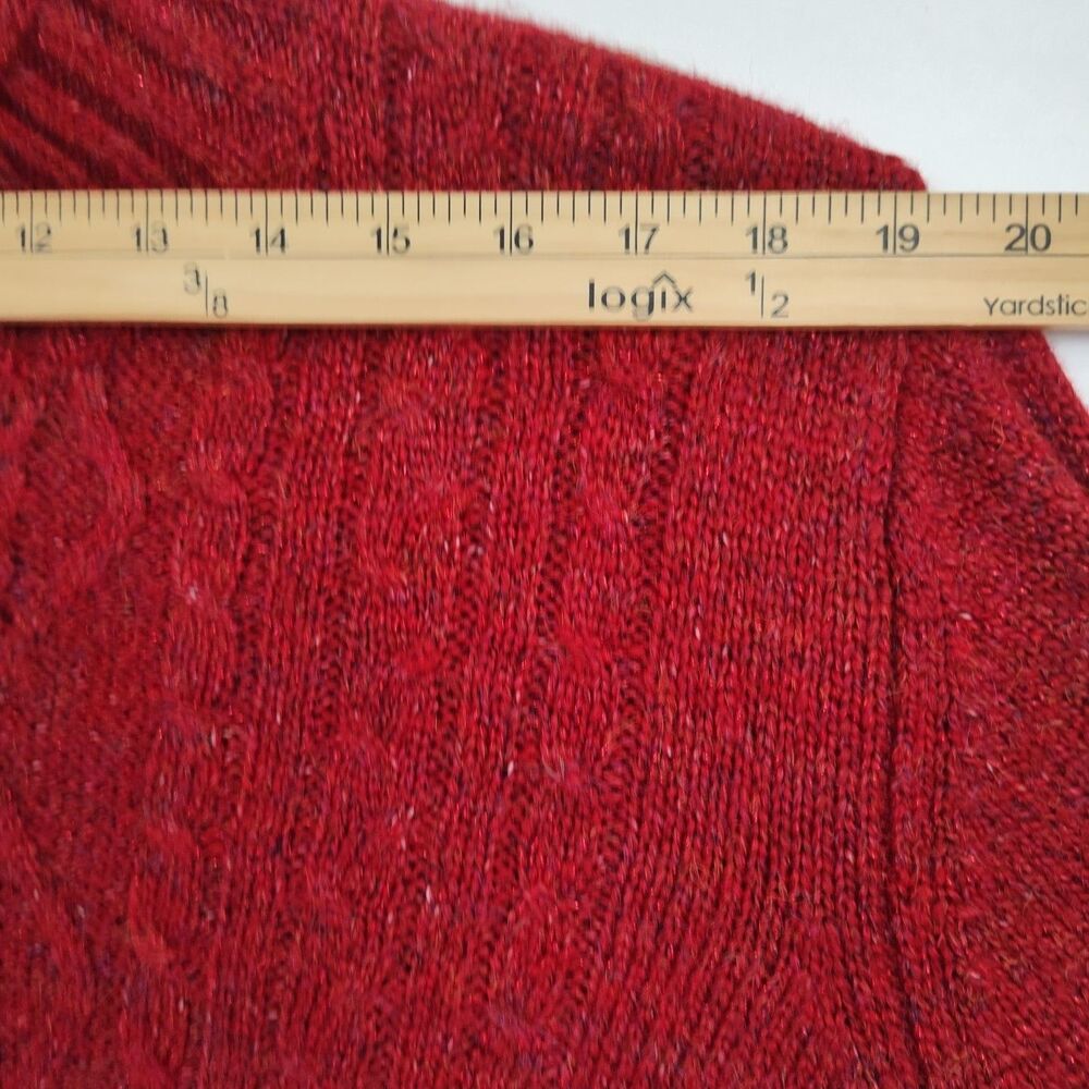 NWT Alfred Dunner Pullover Sweater Women's XL Red Cable Knit Mock Neck Long Slvs - Picture 5 of 10